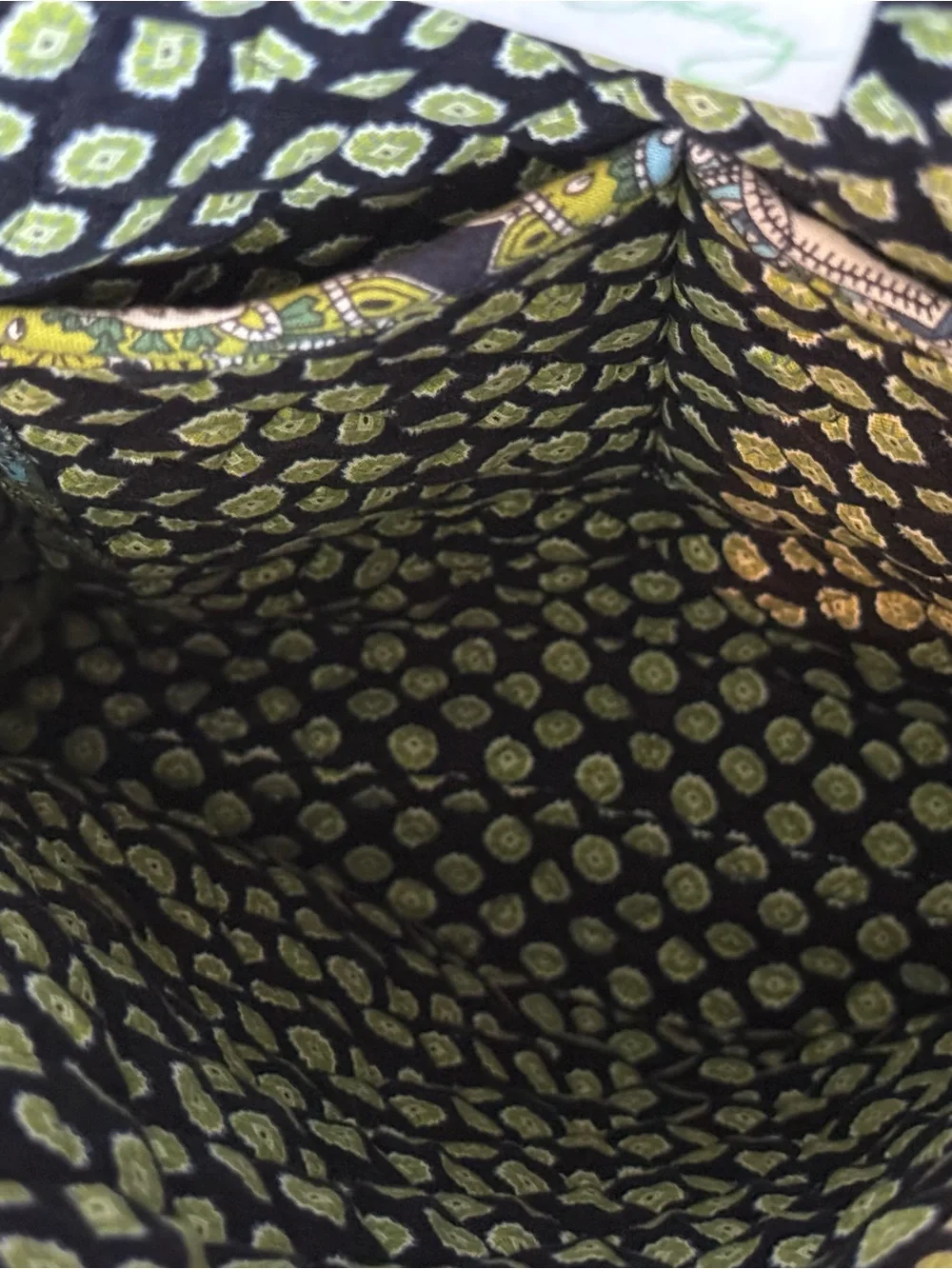Vera Bradley Olive Green and Black Quilted Pattern Backpack